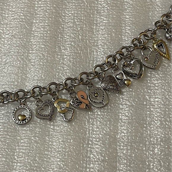 Brighton Power of Pink Breast Cancer Charm Bracelet Watch Silver Gold + Bag💞 - Picture 11 of 17